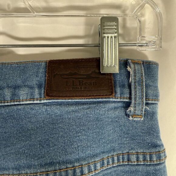 LL Bean Jeans Women's 12 Tall Blue Button Zip High Rise Mom Jean Cotton Blend - Picture 11 of 11